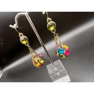 Rainbow Disco Ball Earrings